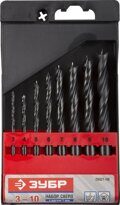 Wood Drill Bit Set ЗУБР PROFESSIONAL Ø3-4-5-6-7-8-9-10mm 8pcs